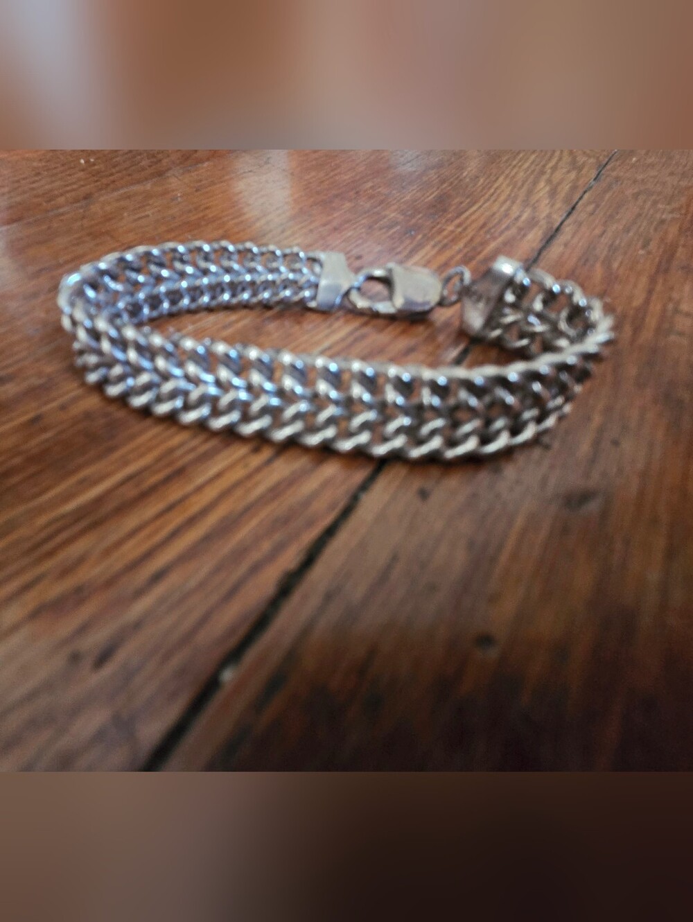 Sterling Silver Double Chain Bracelet, Heavy